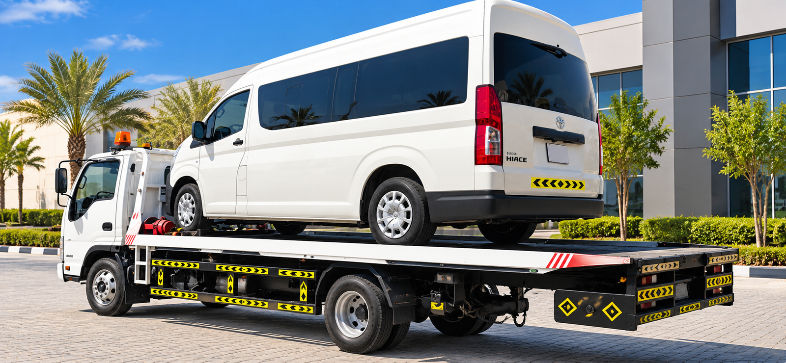 Vehicle transport on a tow truck